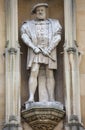Statue of King Henry VII at Kings College in Cambridge Royalty Free Stock Photo